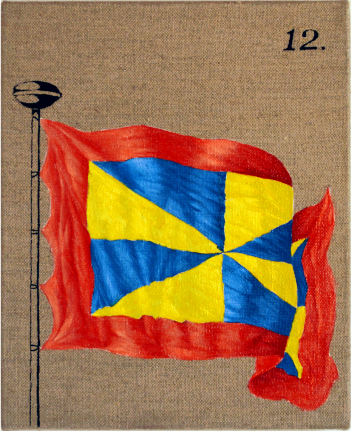 tableau figurant un drapeau ancien