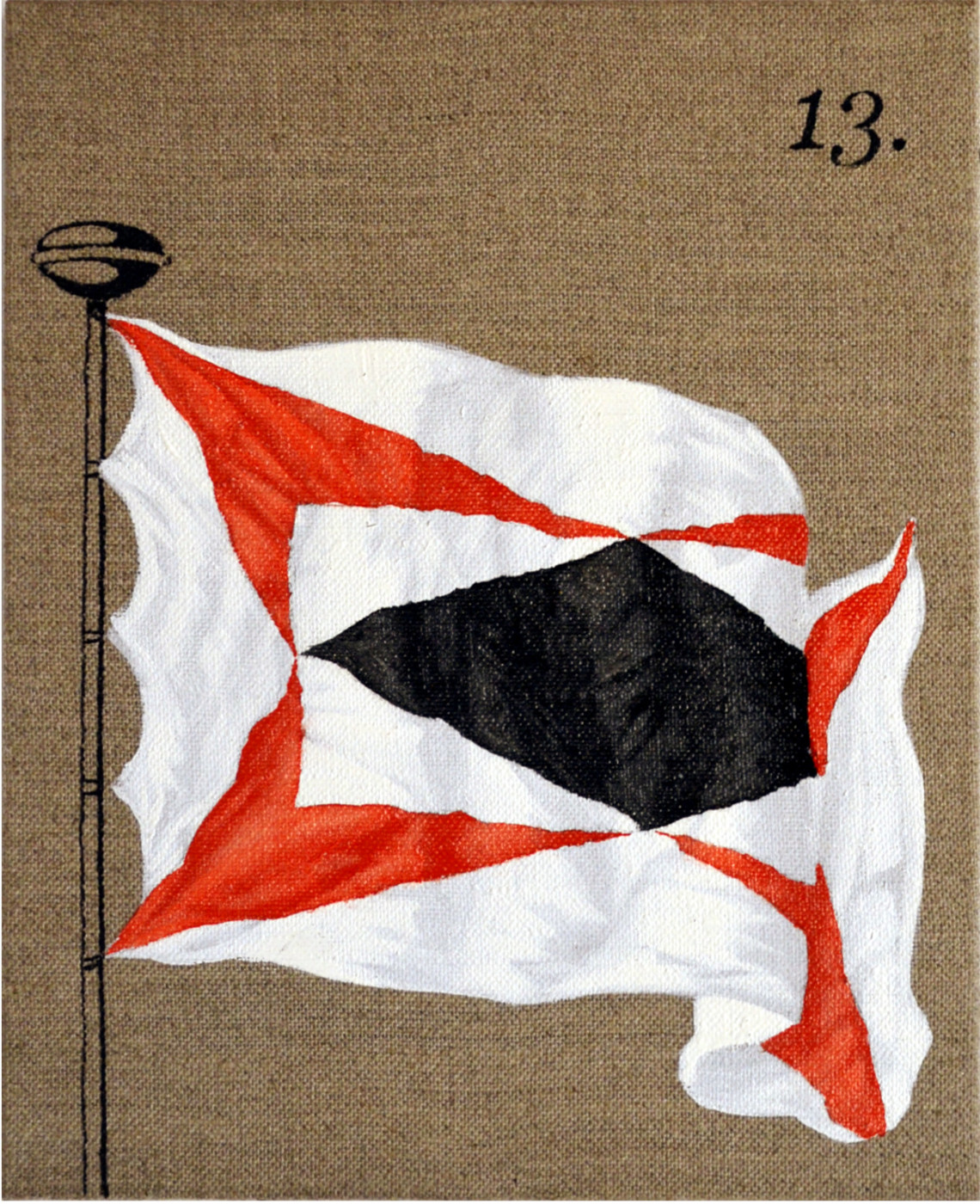 tableau figurant un drapeau ancien