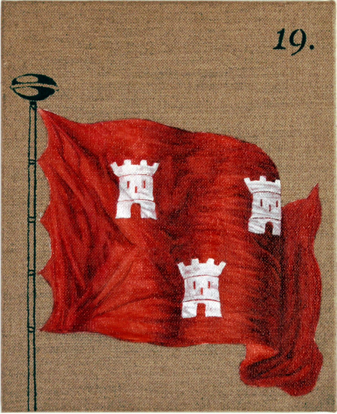 tableau figurant un drapeau ancien