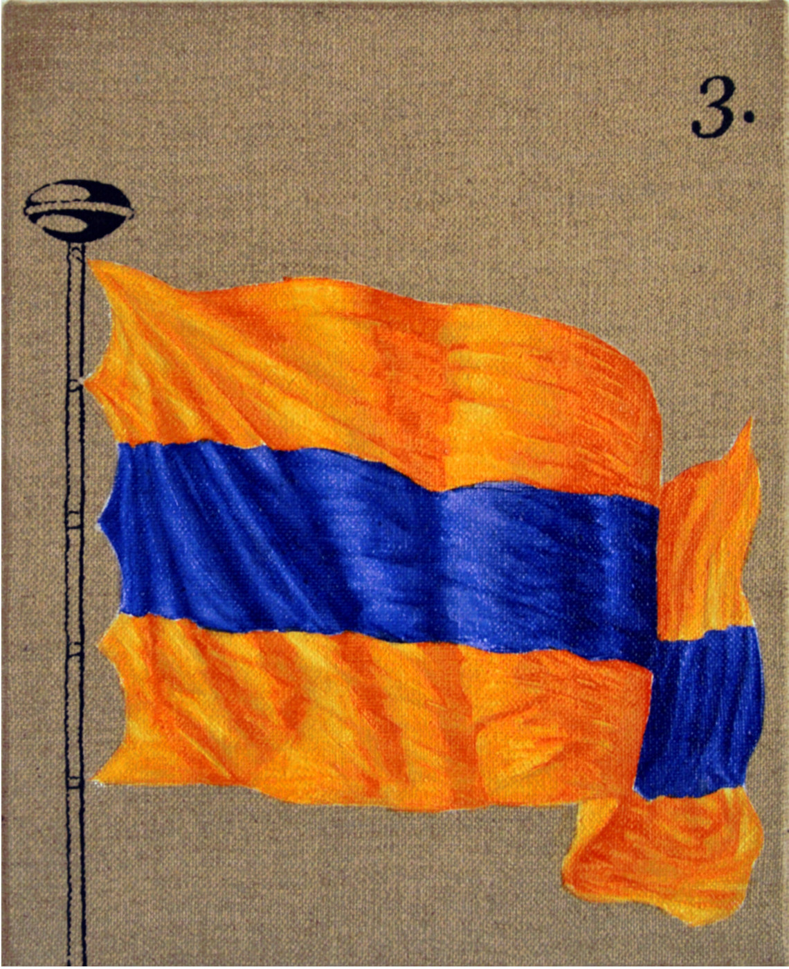 tableau figurant un drapeau ancien